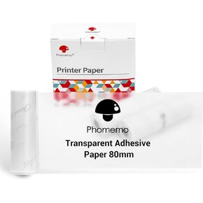 Phomemo White Adhesive Thermal Sticker Paper 50mm, Compatible with Phomemo M02/M02S/M02 PRO/M04S/M04AS Mini Thermal Printer, Black Text, 3 Rolls, Suitable for Notes, List, Sticker