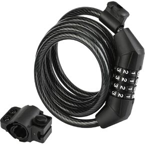 كابل قفل الدراجة ValueMax 4FT، رموز مجموعة قابلة لإعادة الضبط مكونة من 4 أرقام، مع دعامة تثبيت آمنة، للدراجة/السكوتر/الباب الزجاجي in Kuwait