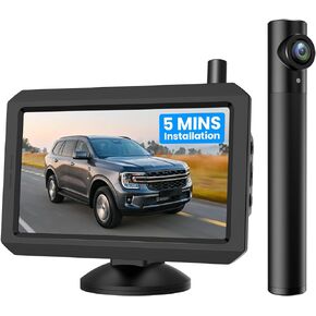 كاميرا احتياطية لاسلكية AUTO-VOX TW1 مع شاشة 5 بوصات، تركيب لمدة 5 دقائق بدون أسلاك ولا حفر، نظام قابل لإعادة الشحن، كاميرا مزدوجة IP68 مقاومة للماء أنظمة الكاميرا الاحتياطية للشاحنات والسيارات وسيارات الدفع الرباعي والشاحنات الصغيرة. in Kuwait