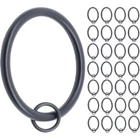Meriville 14 pcs 2-Inch Inner Diameter Metal Flat Curtain Rings with Eyelets (Set of 14 Circle Eyelet, Oil-Rubbed Bronze)