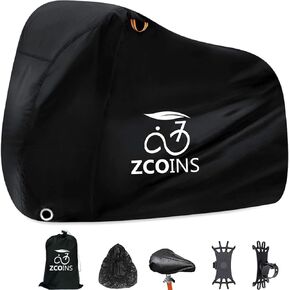 Waterproof Bike Cover for 1 or 2 Bikes, Bike Covers for Outside Storage, 210T Extra Heavy Duty Waterproof Anti Rain Dust UV Protective Bicycle Cover/Bike Storage for Mountain Bike with Storage Bag