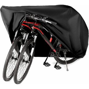 Bike Cover for 2 Bikes - 210D Oxford Outdoor Waterproof Bicycle Covers with Lock Hole, All Weather Protection Bikes Storage Cover for Mountain Road Electric Beach Cruiser Hybrid