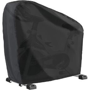 WOMACO Exercise Bike Cover Waterproof Dustproof Upright Indoor Cycling Protector Stationary Recumbent Bicycle Protective Covers for Outdoor Protection (Black, 48" L x 23" W x 56" H)