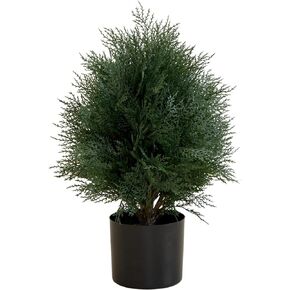 3.2FT Artificial Cedar Topiary Trees for Outdoor Front Porch Décor - UV Rated Fake Plants for Indoor and Outdoor Use,Potted Shrubs for Front Door,Office 2 Pack