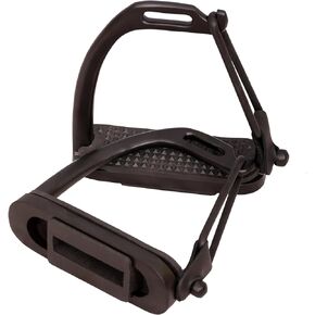 Peacock Black Matte Safety Stirrups Horse Riding S/Steel with TREADS, Horse Stirrups, Equestrian Peacock Safety Stirrups for Adults/Childerns