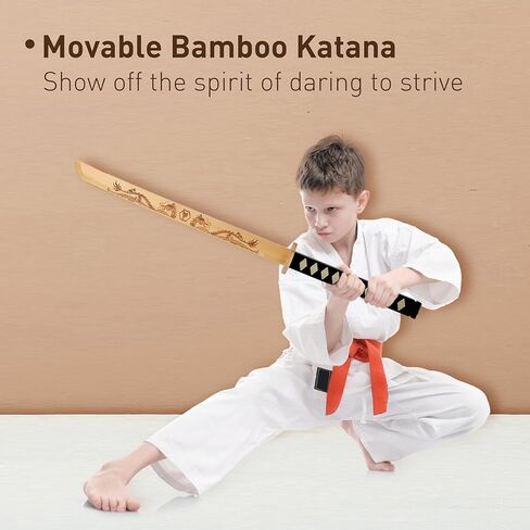 Tilhumt 12 Belts Karate Belt Display Rack with Movable Wooden Katana, Taekwondo Belt Display with 2 Medal Hooks, Martial Arts Belt Holder, Great Gift for Adults, Teenagers, Kids in Kuwait