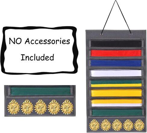 Martial Arts Belts Organizer Storage - Hanging Medal Display Rack Holder for 8 Belts, Martial Art/Karate Belt Display, Dust-Proof in Saudi Arabia