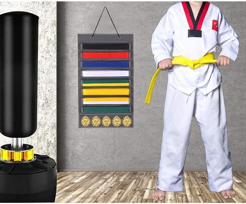 Martial Arts Belts Organizer Storage - Hanging Medal Display Rack Holder for 8 Belts, Martial Art/Karate Belt Display, Dust-Proof in Saudi Arabia