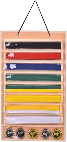 Martial Arts Belts Organizer Storage - Hanging Medal Display Rack Holder for 8 Belts, Martial Art/Karate Belt Display, Dust-Proof in Saudi Arabia