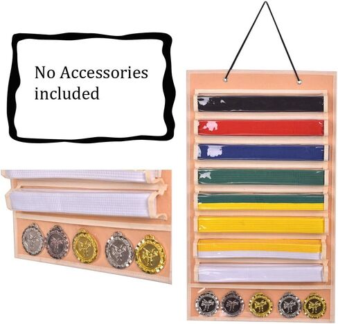 Martial Arts Belts Organizer Storage - Hanging Medal Display Rack Holder for 8 Belts, Martial Art/Karate Belt Display, Dust-Proof in Saudi Arabia