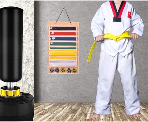 Martial Arts Belts Organizer Storage - Hanging Medal Display Rack Holder for 8 Belts, Martial Art/Karate Belt Display, Dust-Proof in Saudi Arabia