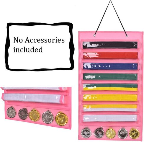 Martial Arts Belts Organizer Storage - Hanging Medal Display Rack Holder for 8 Belts, Martial Art/Karate Belt Display, Dust-Proof in Saudi Arabia