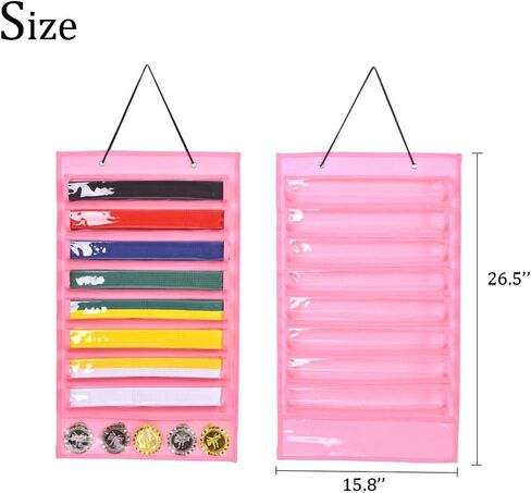 Martial Arts Belts Organizer Storage - Hanging Medal Display Rack Holder for 8 Belts, Martial Art/Karate Belt Display, Dust-Proof in Saudi Arabia