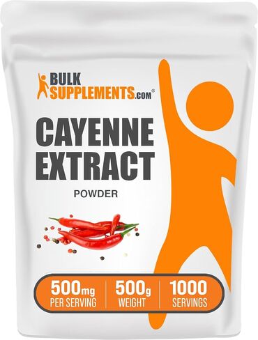 BULKSUPPLEMENTS.COM مسحوق مستخلص الفلفل الحار - مكمل الكابسيسين، مستخلص الفلفل الحار - 500 ملغ من مستخلص الفلفل الحار لكل وجبة، مكمل الفلفل الحار - خالي من الغلوتين (500 جرام - 1.1 رطل) in Saudi Arabia