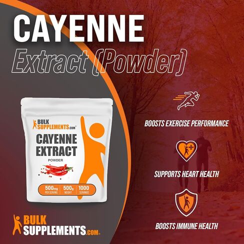 BULKSUPPLEMENTS.COM مسحوق مستخلص الفلفل الحار - مكمل الكابسيسين، مستخلص الفلفل الحار - 500 ملغ من مستخلص الفلفل الحار لكل وجبة، مكمل الفلفل الحار - خالي من الغلوتين (500 جرام - 1.1 رطل) in Saudi Arabia