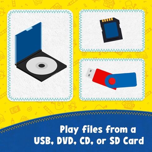 أدلة الأزرق وأنت! مشغل DVD محمول مقاس 7 بوصات للأطفال مع سماعات رأس متطابقة وحقيبة حمل، متوافق مع الأقراص المضغوطة وأقراص DVD وUSB وبطاقة SD وشاشة دوارة (BCDV7110) in Kuwait