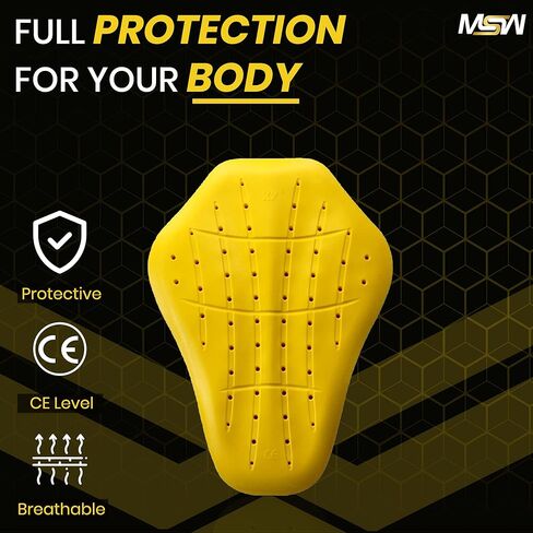 MOTOSTYLEWEAR - وسادة حماية خلفية معتمدة من CE 1، واقي خلفي معتمد من المستوى 2، وسادة بديلة لسترة الدراجة النارية للدرع الخلفي للرجال والنساء. in Kuwait