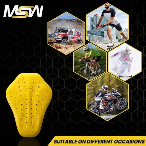 MOTOSTYLEWEAR - وسادة حماية خلفية معتمدة من CE 1، واقي خلفي معتمد من المستوى 2، وسادة بديلة لسترة الدراجة النارية للدرع الخلفي للرجال والنساء. in Kuwait