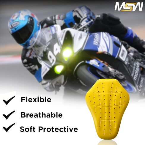 MOTOSTYLEWEAR - وسادة حماية خلفية معتمدة من CE 1، واقي خلفي معتمد من المستوى 2، وسادة بديلة لسترة الدراجة النارية للدرع الخلفي للرجال والنساء. in Kuwait