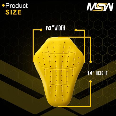 MOTOSTYLEWEAR - وسادة حماية خلفية معتمدة من CE 1، واقي خلفي معتمد من المستوى 2، وسادة بديلة لسترة الدراجة النارية للدرع الخلفي للرجال والنساء. in Kuwait