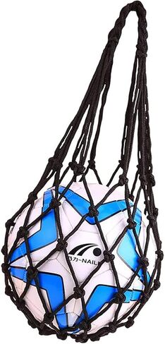 FDXGYH 2 Pcs Basketball Mesh Net Bag Nylon Carry Bag Durable Single Ball Carrier for Football Volleyball Basketball [Black] in Kuwait