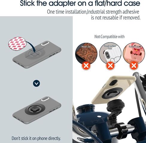 Bike Phone Mount,Motorcycle Phone Holder with Universal Adapter,Out Front Bicycle Handlebar Mount for Mountain Road EBike,Scooter,Moto,MTB,Quick Release Attach/Detach-Black【Series C - 1st Gen】 in Kuwait