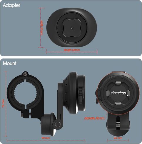 Bike Phone Mount,Motorcycle Phone Holder with Universal Adapter,Out Front Bicycle Handlebar Mount for Mountain Road EBike,Scooter,Moto,MTB,Quick Release Attach/Detach-Black【Series C - 1st Gen】 in Kuwait