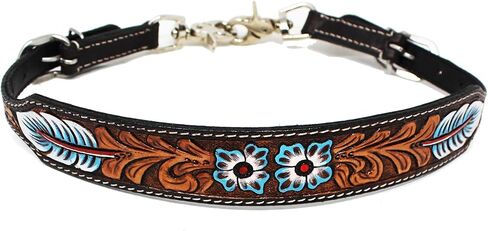 CHALLENGER Western Tack Floral Tooled Leather Wither Breast Collar Strap 105HR03 in Saudi Arabia