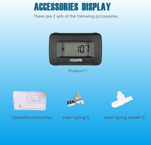 مجموعة عداد ساعات LCD رقمية من Runleader، تيار متردد/تيار مستمر 5 فولت إلى 277 فولت، تستخدم لمولد جزازة العشب ZTR وجرار وعربة الجولف وغسيل السيارات وضاغط محرك ATV البحري والمعدات التي تعمل بالغاز (1) in Kuwait