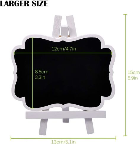 UCEC Mini Chalkboard Signs for Food, Small Chalkboard Signs with Stand for Buffet, Party, Table Number, Place Card, Wooden White Framed Easel and Board with Erasable Marker (10 Pack) in Saudi Arabia