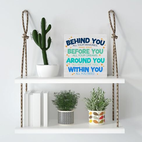 Inspirational Quote Wooden Box Sign Encouragement Within You All You Need Desk Decorative Wooden Sign Home School Decor for Desk Table Shelf 5 x 5 Inches in Saudi Arabia