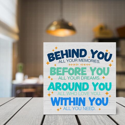 Inspirational Quote Wooden Box Sign Encouragement Within You All You Need Desk Decorative Wooden Sign Home School Decor for Desk Table Shelf 5 x 5 Inches in Saudi Arabia