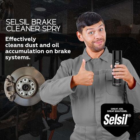 علبة رذاذ منظف الفرامل من سلسيل - منظف أجزاء الفرامل، 17 أونصة سائلة، سريع الجفاف، غير قابل للتآكل، تنظيف خالٍ من التفكيك، منظف الفرامل بدون بقايا كيميائية، عبوة واحدة in Kuwait