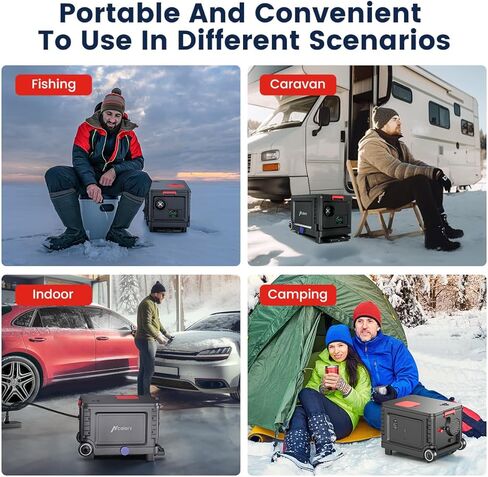 سخان ديزل hcalory 8 كيلو وات، سخان هواء ديزل محمول الكل في واحد 110 فولت تيار متردد و12 فولت 24 فولت تيار مستمر، سخان انتظار مع تحكم بلوتوث وشاشة LCD، يدعم خزان الوقود 5 لتر للسيارة والشاحنة والقارب والمركبات الترفيهية والمعسكرات in Kuwait