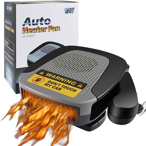 Car Heater 130W 2 in 1 Automobile Windshield Fast Heaters That Plugs Into Cigarette Lighter Portable Fast Heating Defrosting Defogger 12V Black (5007) in Kuwait