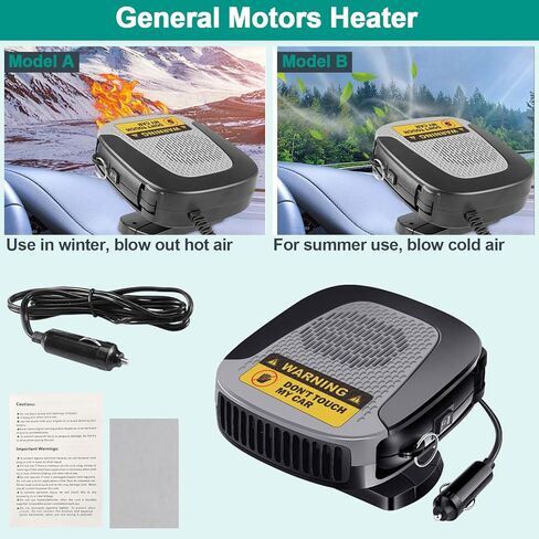 Car Heater 130W 2 in 1 Automobile Windshield Fast Heaters That Plugs Into Cigarette Lighter Portable Fast Heating Defrosting Defogger 12V Black (5007) in Kuwait