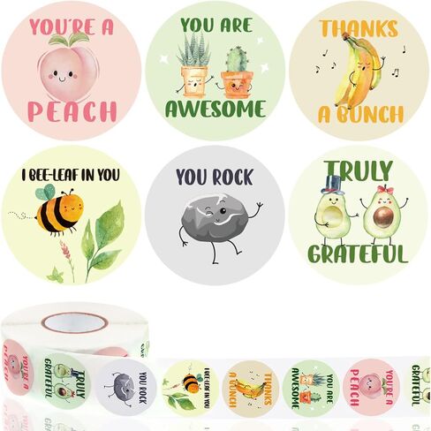 Zonon 1000 Pcs Appreciation Stickers Motivational, Confetti Style, 1.5 Inch in Saudi Arabia