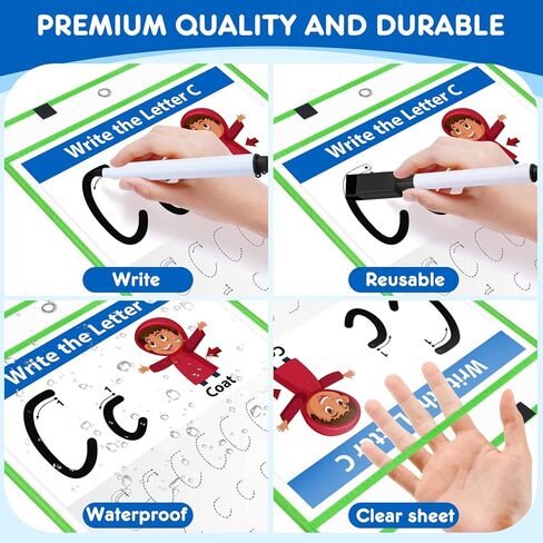 30 عبوة من جيوب المسح الجاف كبيرة الحجم من BainGesk مع حلقتين، وأكمام جافة قابلة لإعادة الاستخدام مقاس 14 × 10 بوصة، وجيوب شفافة لحامل التذاكر مع 10 ألوان، شديدة التحمل لمستلزمات معلم المدرسة في الفصول الدراسية in Kuwait