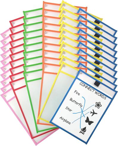 أكمام جيب قابلة للمسح الجاف، ألوان متنوعة (60 قطعة) in Kuwait