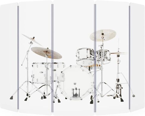 درع الطبل TRUE NORTH المكون من 5 ألواح (ألواح 5.5 قدم × 2 قدم) - قفص طبل من الأكريليك للكنيسة، درع الطبل، حاجز صوت الطبل، كشك الطبل وحاجز الطبل، درع صوت مجموعة الطبل، درع زجاج شبكي للطبل in Kuwait