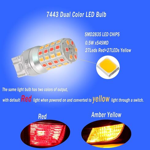 mcdrlled فائقة السطوع 10-30 فولت T20 7440 7443 لمبة LED، مصابيح خلفية احتياطية، 7441 W21w 7440ll 7443ll استبدال المصابيح الوامضة، 6000 كيلو زينون أبيض in Kuwait