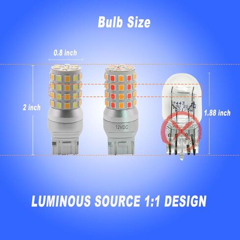 mcdrlled فائقة السطوع 10-30 فولت T20 7440 7443 لمبة LED، مصابيح خلفية احتياطية، 7441 W21w 7440ll 7443ll استبدال المصابيح الوامضة، 6000 كيلو زينون أبيض in Kuwait