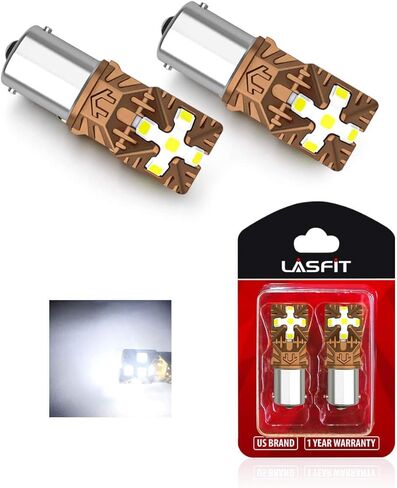 LASFIT 1156 LED لمبة 1141 LED لمبة الأضواء العكسية 6000K أبيض فائق السطوع 7506 P21W 1003 BA15S LED لمبة للنسخ الاحتياطي لأضواء الجري أثناء النهار (حزمة من 2) in Kuwait
