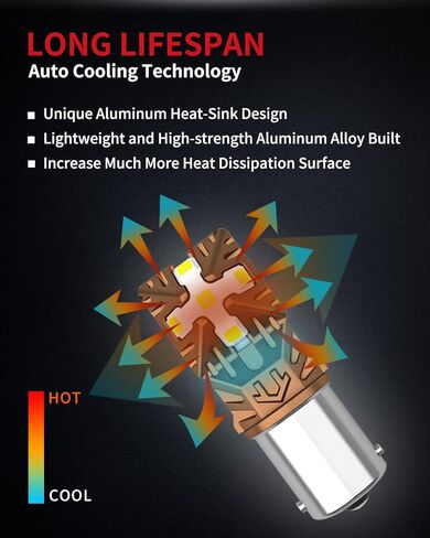 LASFIT 1156 LED لمبة 1141 LED لمبة الأضواء العكسية 6000K أبيض فائق السطوع 7506 P21W 1003 BA15S LED لمبة للنسخ الاحتياطي لأضواء الجري أثناء النهار (حزمة من 2) in Kuwait