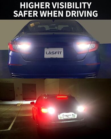 LASFIT 1156 LED لمبة 1141 LED لمبة الأضواء العكسية 6000K أبيض فائق السطوع 7506 P21W 1003 BA15S LED لمبة للنسخ الاحتياطي لأضواء الجري أثناء النهار (حزمة من 2) in Kuwait