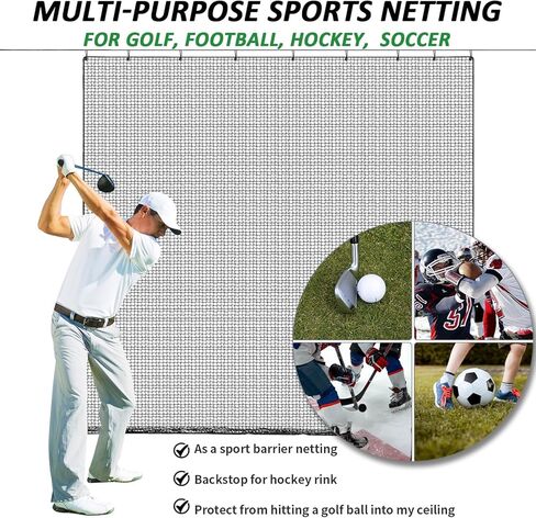 شبكة تدريب الجولف، شبكات جولف بوليستر شديدة التحمل للقيادة في الفناء الخلفي، شبكة ضرب جولف قابلة للتمدد ومضادة للتمزق، مقاومة للطقس والأشعة فوق البنفسجية، شبكة حواجز رياضية متعددة الاستخدامات 10 * 10 أقدام / 10 * 15 قدم in Kuwait