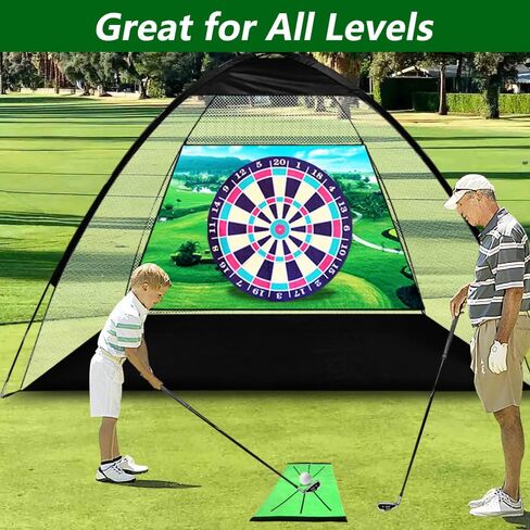 مجموعة شبكة جولف للتدريب مقاس 10 × 7 أقدام - تتميز بشبكة ضرب متينة، وشبكات ضرب من اللباد، و5 كرات جولف صلبة، و8 كرات لباد، و8 كرات، وبساط ضرب - مثالية لتدريب أرجوحة الجولف في المنزل، والقيادة في الفناء الخلفي. in Kuwait