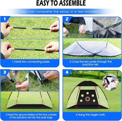 شبكة جولف مع قطعة قماش مستهدفة، شبكة تدريب جولف مقاس 10 × 7 أقدام مع بساط جولف ثلاثي العشب، شبكات ضرب الجولف الكل في 1 للتدريب على التقطيع والتأرجح في الفناء الخلفي - هدية لمحبي الجولف in Kuwait