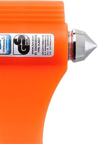 مطرقة أمان العلامة التجارية Lifehammer - أداة الهروب والإنقاذ الأصلية في حالات الطوارئ مع قاطع حزام الأمان، صنعت في هولندا in Kuwait