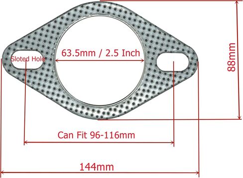 2-Bolt Exhaust Flange Gasket Turbo/Manifold/Header Down/Dump Pipe Flange, High Temperature Graphite for Headers, Catback, Axleback, MLSG High Temp Exhaust Gasket (5-Pack) (2-7/16" (62mm) in Saudi Arabia